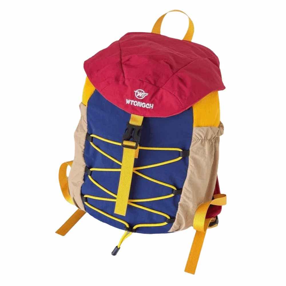 sac à dos de sport créatif à cordon de serrage, grande capacité, léger, avec bretelles d'épaule, design color block, résistant à l'usure.