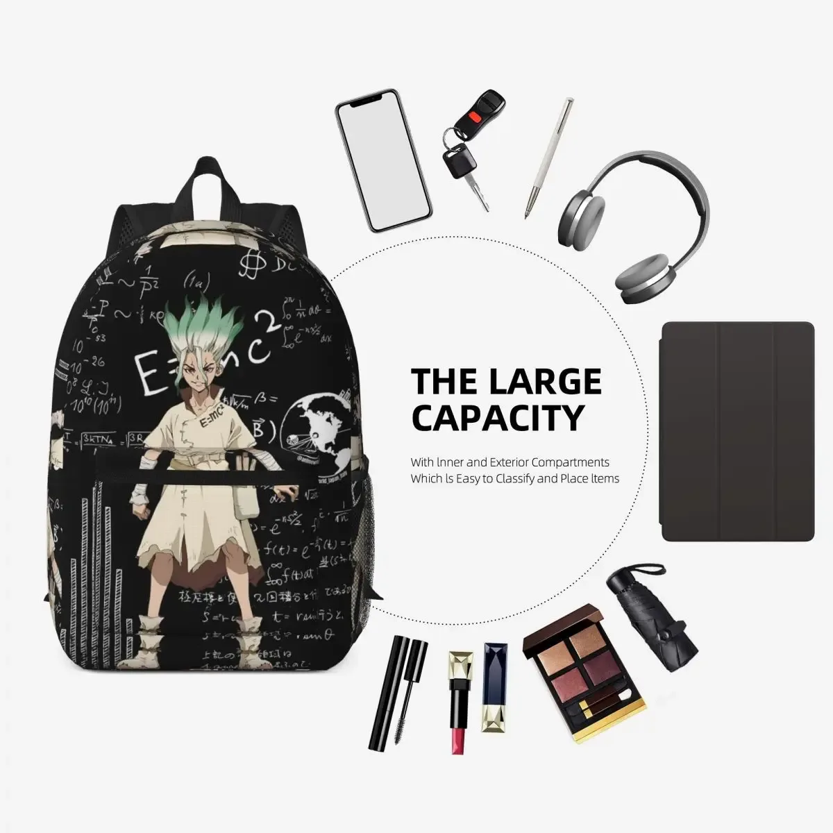 senku ishigami dr stone apan – sac à dos d'anime, sac à dos de grande capacité pour enfants, sac d'école, sacs à bandoulière pour hommes et femmes