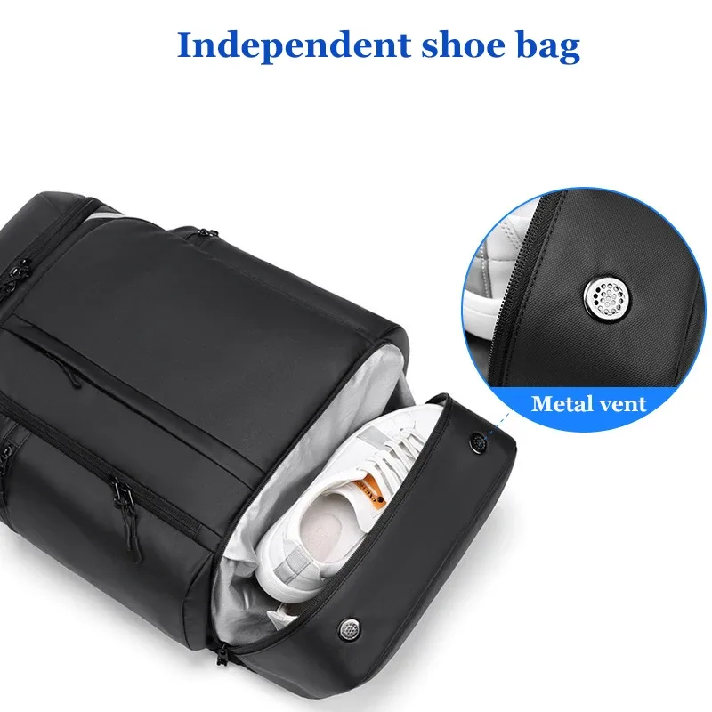 sac à dos de voyage grande capacité pour homme 50l avec compartiment à chaussures, sac d'affaires, de randonnée, de trekking, pour ordinateur portable 17 pouces, tendance