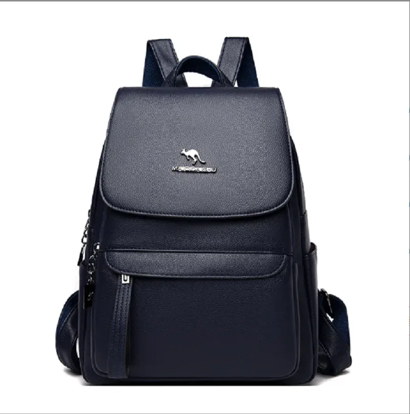 nouveau créateur de mode coréen pour femmes sac à dos en cuir souple grande capacité double sacs à bandoulière sac d'école sacs à dos de voyage décontractés