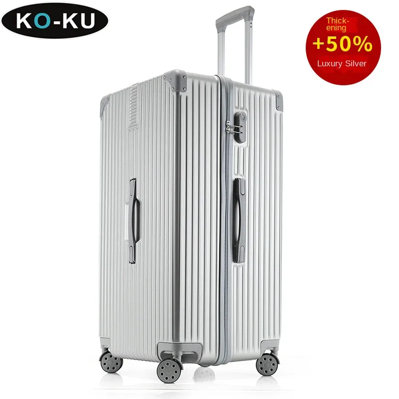 ko-ku valise surdimensionnée 40/50/60 ''cadre en aluminium abs + pc boîtier de chariot épaissi bagage de grande capacité 20 valise à main