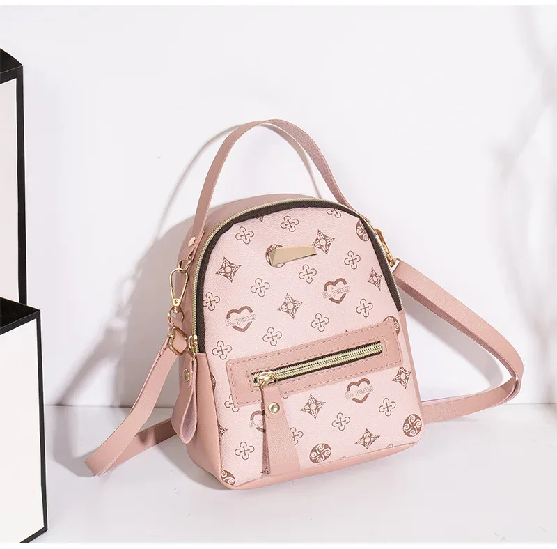sac à dos mini femme cuir pu imprimé élégant multifonction léger sac à bandoulière pour sortie quotidienne voyage
