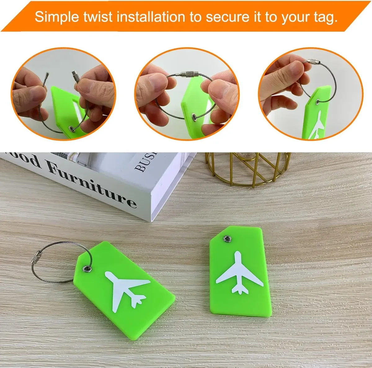 lot de 2 étiquettes de bagage en silicone pour valises, étiquettes de voyage pour bagages avec carte d'identification nominative et confidentialité