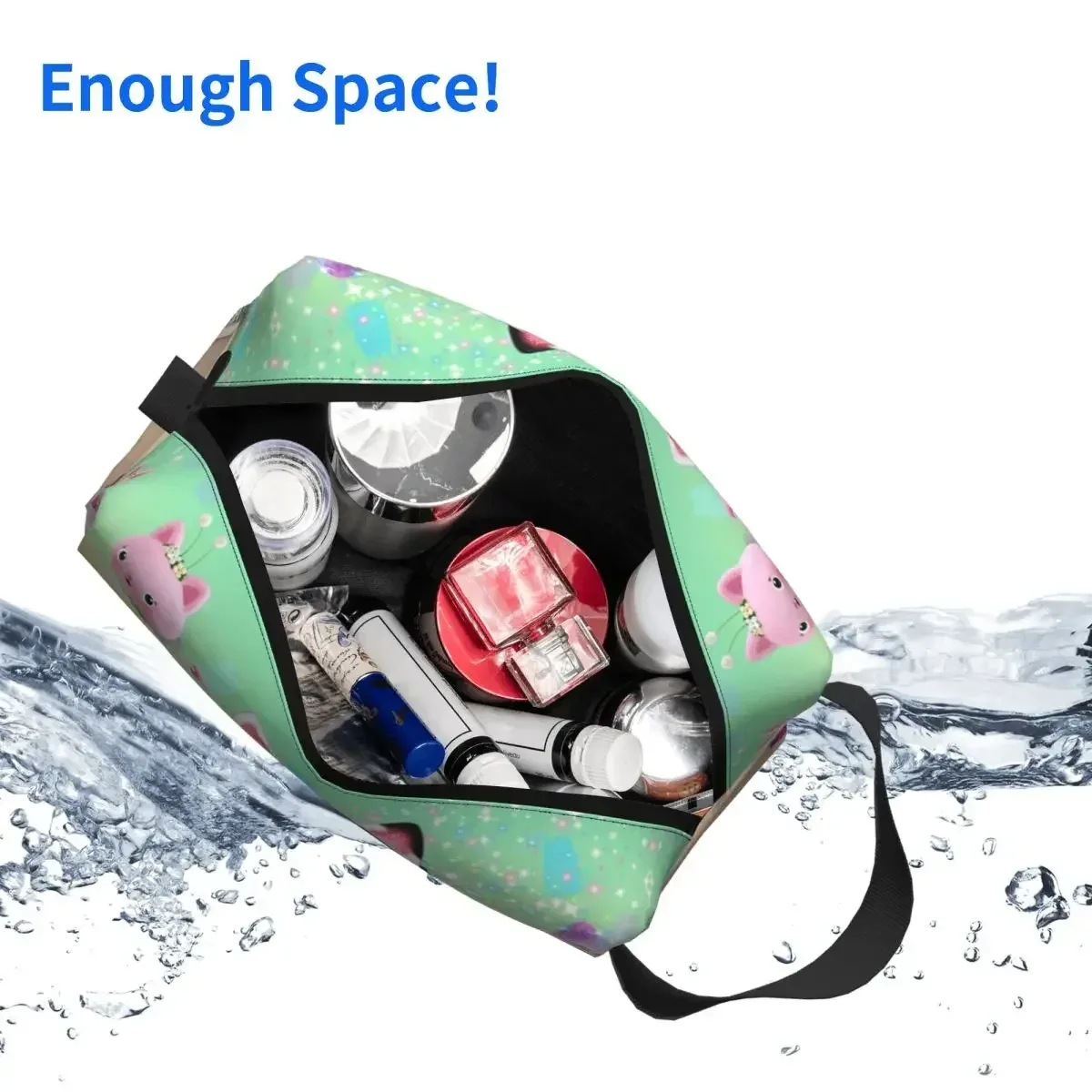 trousse de toilette de voyage pour maison de poupée gabbys, pour gabby cat pandy paws, organisateur de maquillage et de cosmétiques, kit de rangement de beauté dopp