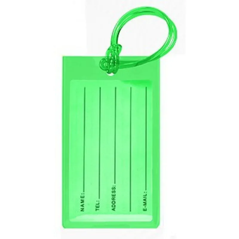 porte-étiquette de bagage fluorescent en pvc, coloré, pour carte d'embarquement, étiquette de voyage, housse de carte, anti-perte pour avion