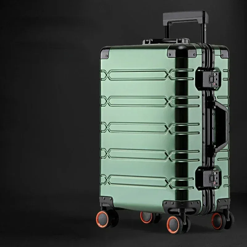 valise de voyage en alliage d'aluminium-magnésium pour hommes, affaires, bagages à roulettes, bagages à roulettes, bagages à roulettes, cabine