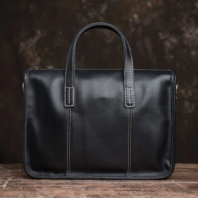 nupugoo – serviette d'affaires en cuir véritable pour hommes, sac à main décontracté de bonne qualité, sac à bandoulière original pour ordinateur portable de 14 pouces, sac de bureau