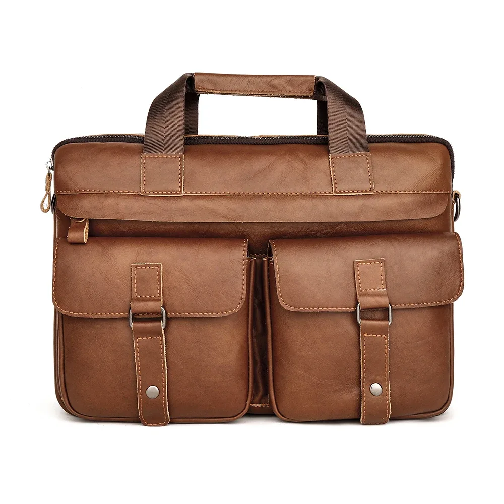 chaîne yir-sac à main en cuir group pour homme, sacoche de bureau pour ordinateur portable de 15.6 pouces, soutient des bombes