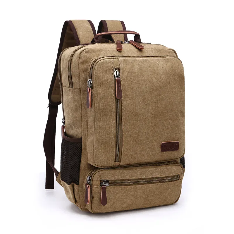 sac à dos vintage en toile pour hommes, grande capacité, sac de voyage à bandoulière, sac d'étudiant de haute qualité, sac à dos pour ordinateur portable