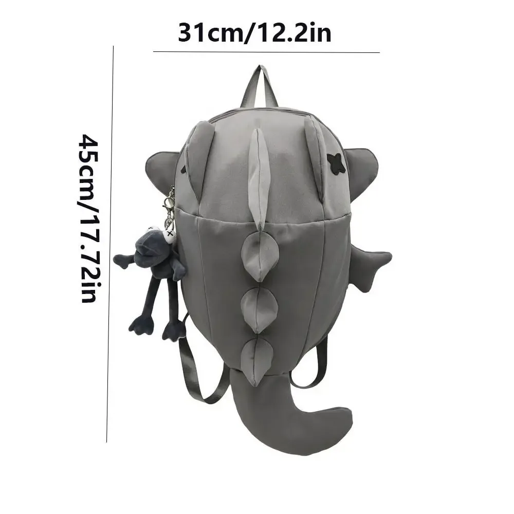 sac à dos tendance imperméable en nylon, motif requin, multi-poches, grande capacité, pour ordinateur portable, idéal pour les étudiants et les voyages en extérieur.