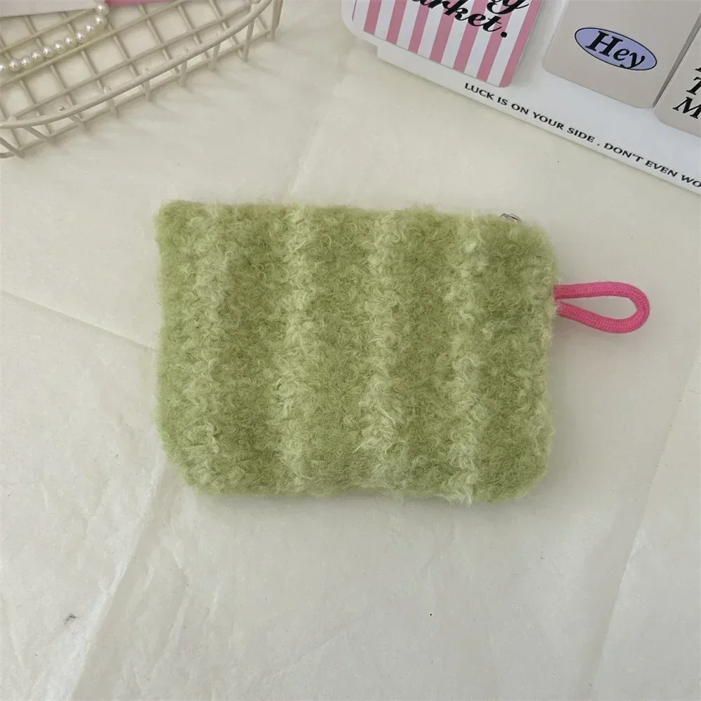 petit sac de rangement portable en peluche douce pour femme, trousse de maquillage, sacs à main, pochette à fermeture éclair, sac à main moelleux, sacs à cosmétiques en fourrure pour femme