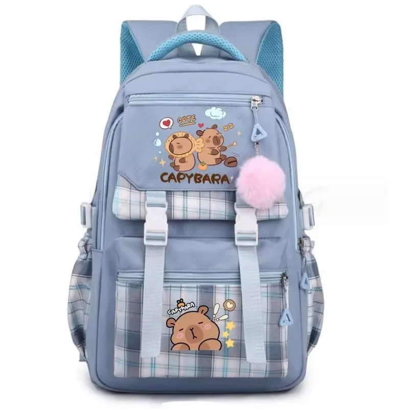 sac à dos avec imprimé capybara pour femmes, sac à dos d'école de grande capacité pour ordinateur portable, sac à dos décontracté à la mode pour filles teena