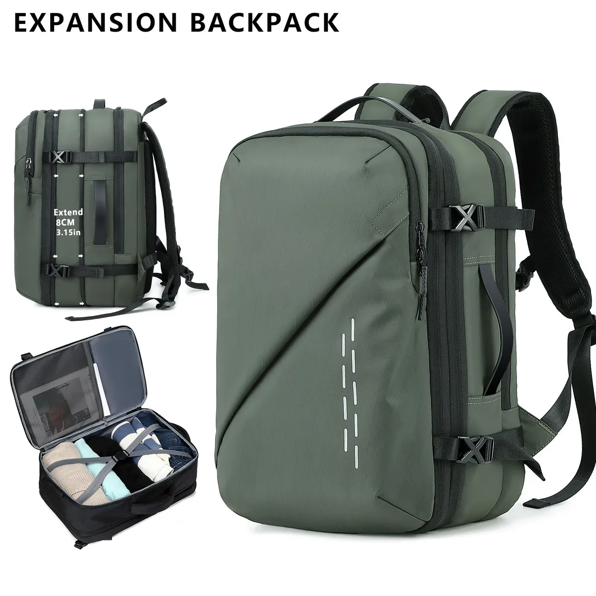 nouveau sac à dos de compression sous vide grande capacité, sac à dos de voyage, sac à dos imperméable pour ordinateur