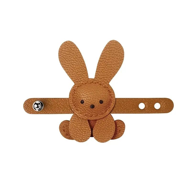1 pièce breloque de sac lapin mignon - cuir synthétique léger avec boucle en acier inoxydable, motif lapin adorable pour sacs à dos