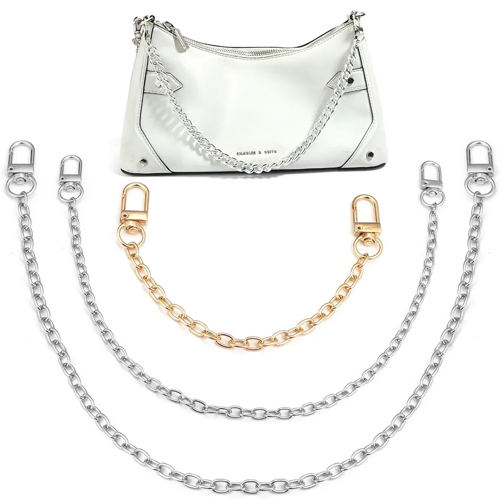 chaîne de remplacement en aluminium pour sacs, 20/40/80/120cm, bandoulière pour femmes, chaîne de remplacement pour sacs à bandoulière, accessoires pour sacs