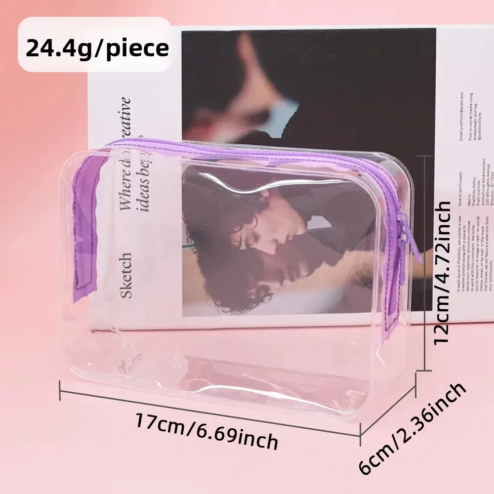 sac de maquillage transparent de grande capacité, portable, imperméable en pvc, sac de rangement pour articles de toilette de voyage, sac doux inodore pour un transport facile
