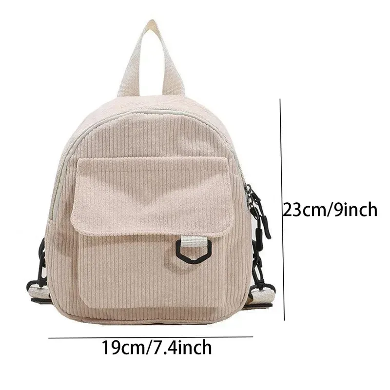 mini sac à dos en velours côtelé, sac de transport de maquillage populaire et mignon pour étudiant