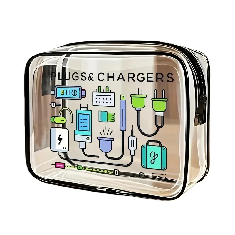 sac fourre-tout transparent multifonctionnel - étui de transport transparent avec fermeture éclair pour articles de toilette, maquillage, électronique, idéal pour les voyages, la salle de sport, l'aéroport