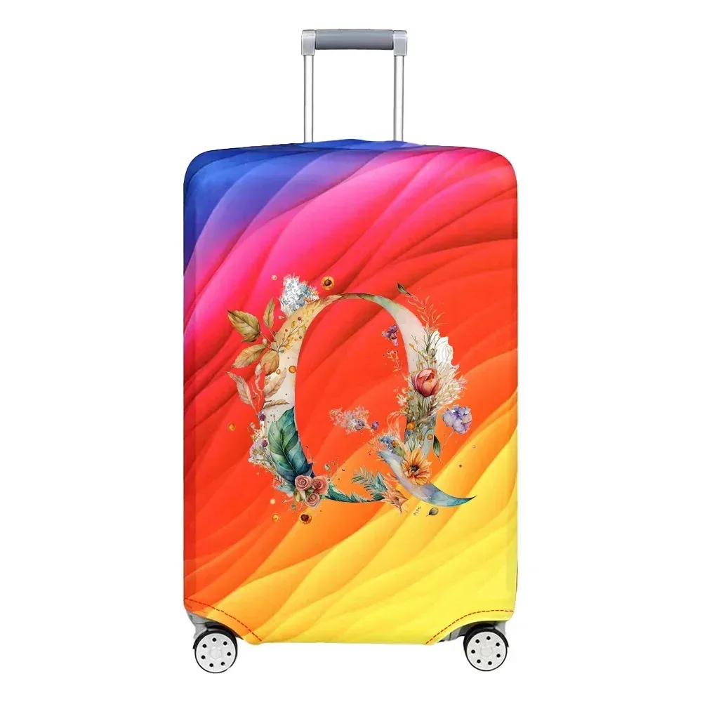 housse de protection extensible pour valise, série florale et lettres, pour valises de 18 à 32 pouces, organisateur de voyage