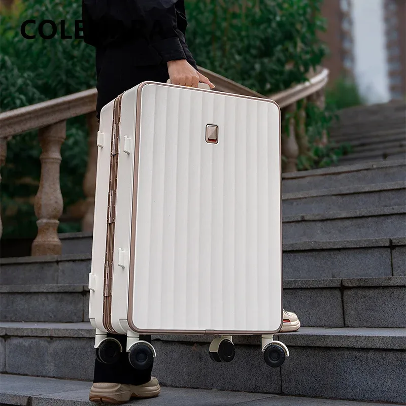 valise à cadre en aluminium colenara, robuste et durable, boîte de transport 20"22"24"26"28 pouces, grande capacité, valise à roulettes, valise de voyage