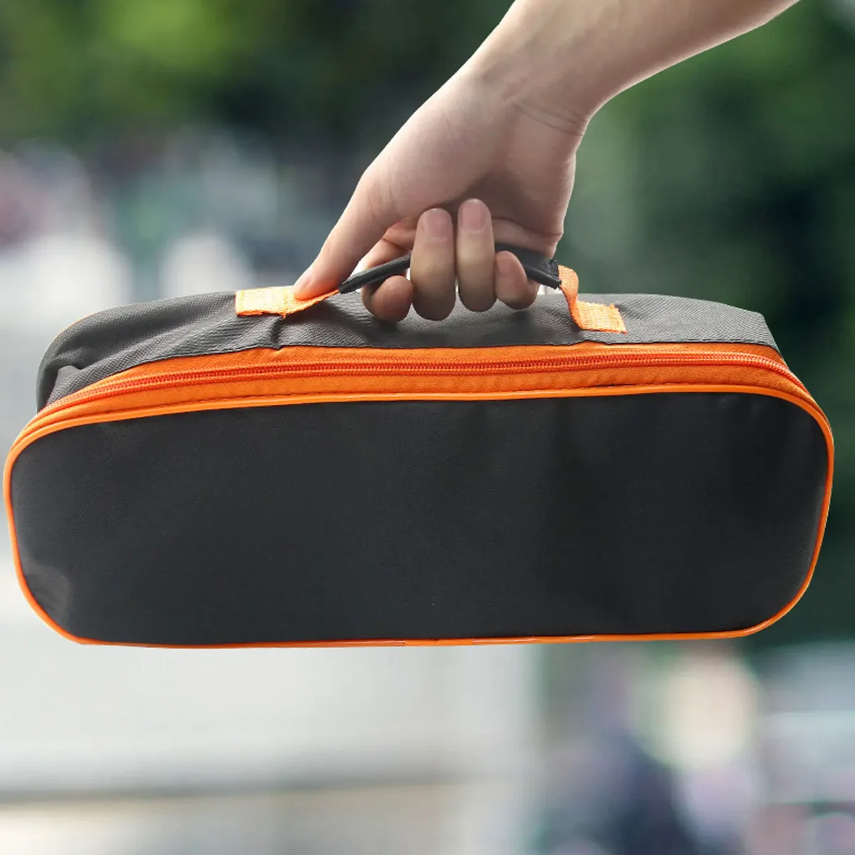 sac à outils avec fermeture éclair et poignée, sac de rangement portable en tissu oxford pour électriciens, outils d'aspirateur de voiture