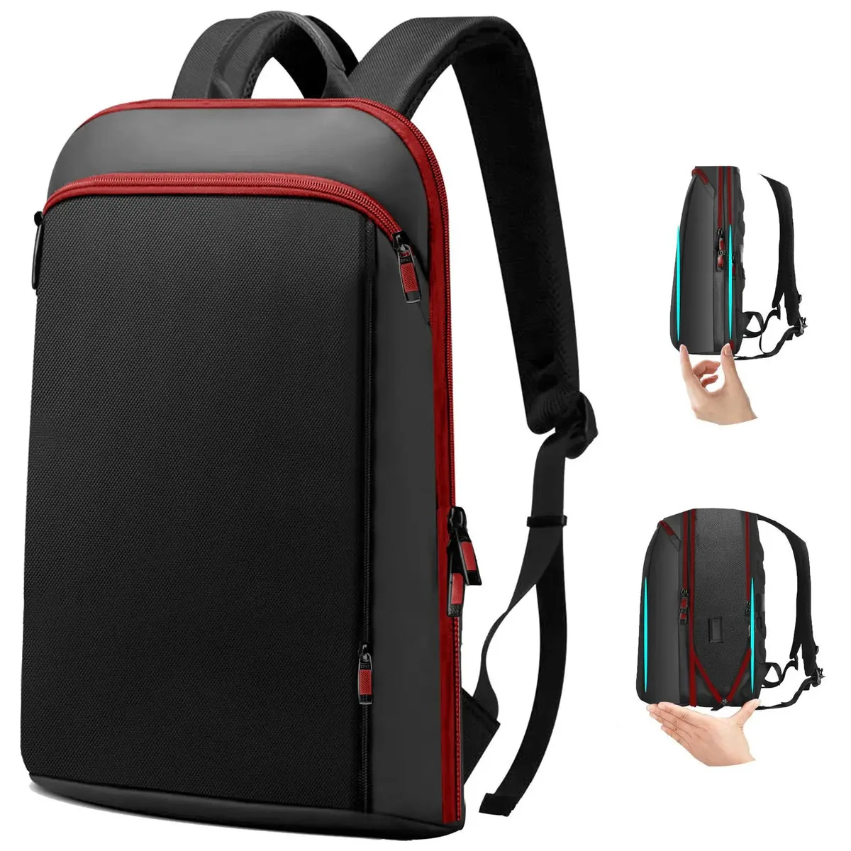 zinz slim extensible sac à dos pour ordinateur portable antivol 15-16 pouces sac pour ordinateur portable de voyage d'affaires pour hommes et femmes