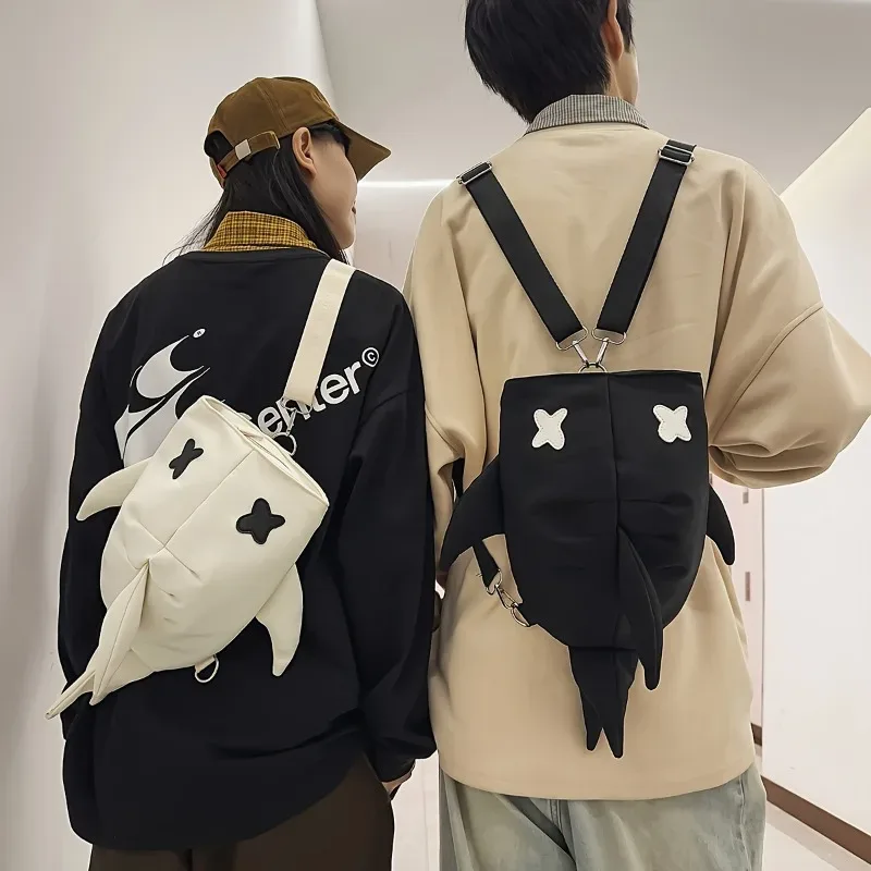 nouveau sac à dos requin japonais, sac à dos polyvalent de grande capacité pour couples, sacs à bandoulière tendance de voyage décontractés pour hommes