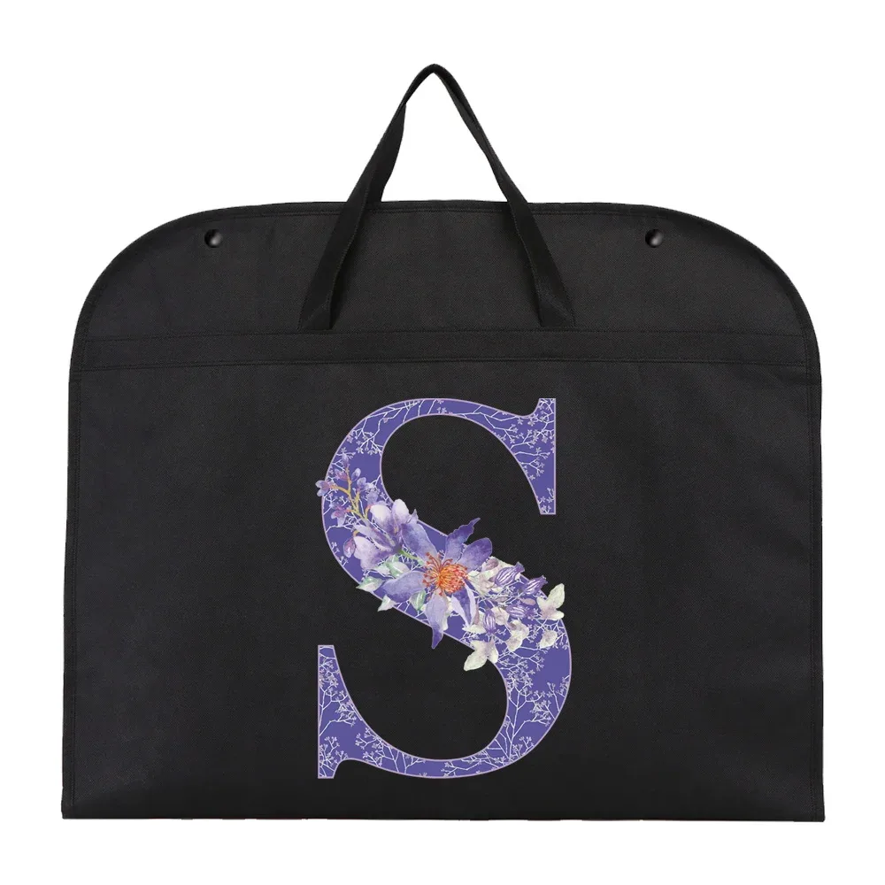 vêtements suspendus housse anti-poussière organisateur robe costume manteau sac de rangement violet fleur sacs à vêtements garde-robe suspendus organisateurs de vêtements