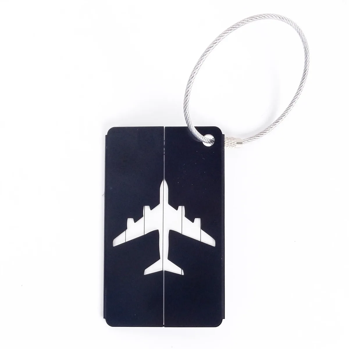 étiquette de bagage de voyage en alliage d'aluminium, étiquette de valise, étiquette d'avion avec nom, anti-perte, accessoires de voyage couleur unie