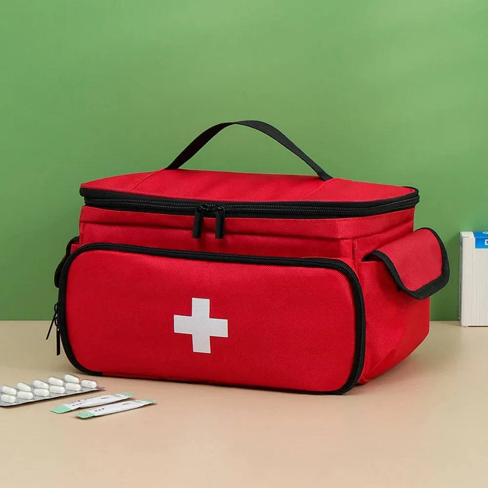 Trousse de premiers secours Portable de grande capacité, sac de rangement de médicaments et de médicaments de voyage, boîte de rangement en tissu Oxford, survie d'urgence
