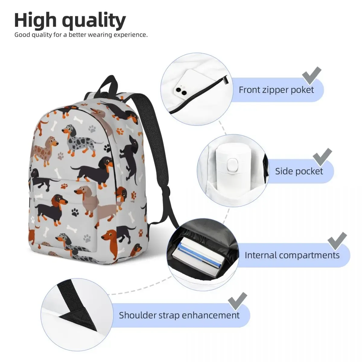 sac à dos teckel pour garçons et filles, cartable d'école pour enfants, sac à dos primaire alth, sac de sport pour étudiants