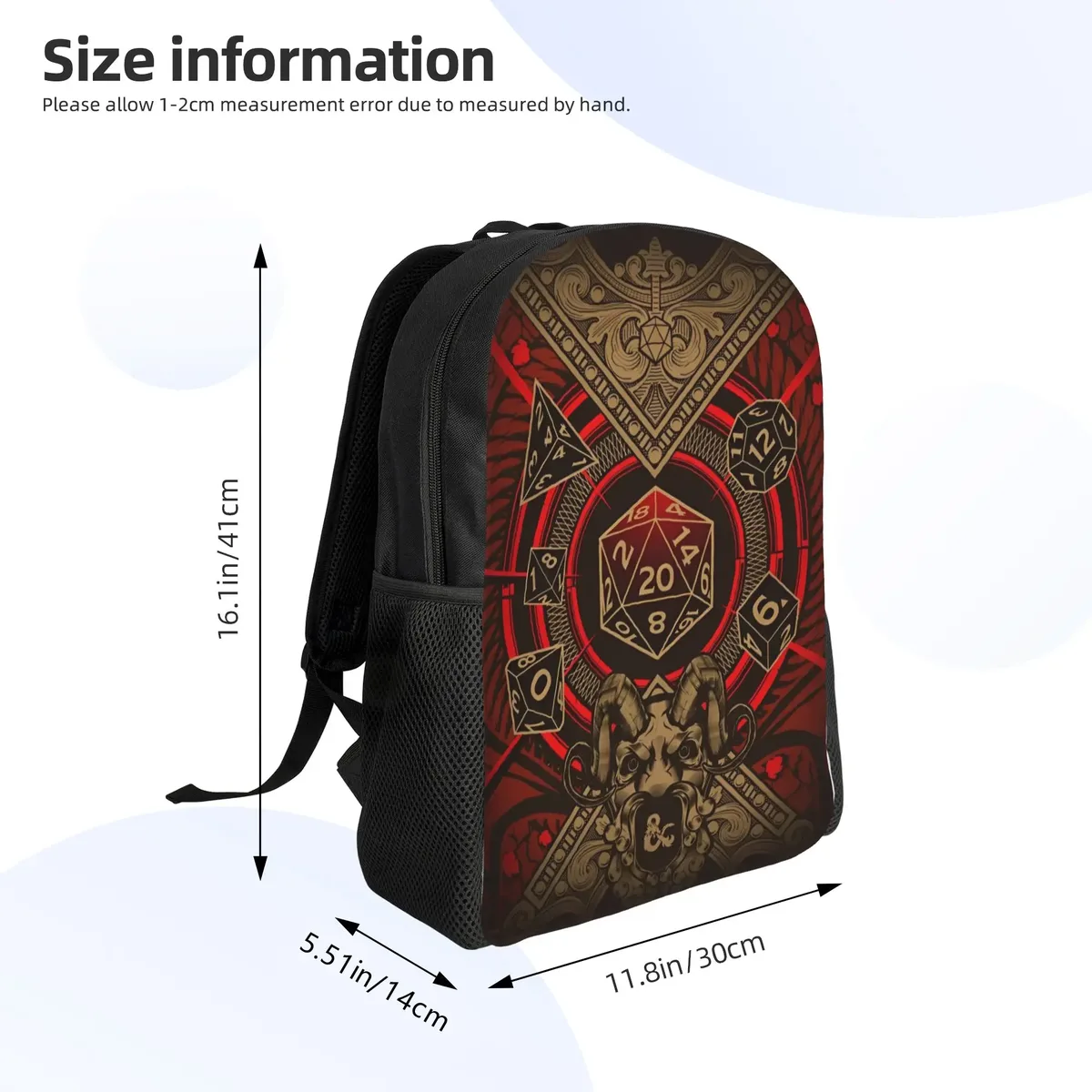 sac à dos dungeon dragon dnd pour hommes et femmes, sac à dos cool pour étudiants et professionnels, sac à bandoulière pour ordinateur portable, cadeau