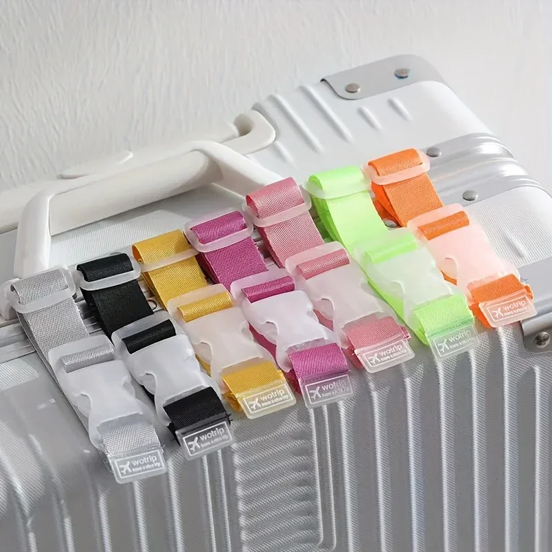 sangle de bagage colorée, 4 pièces, ceinture de sécurité réglable et portable, boucle de déverrouillage, accessoires de voyage, facile à transporter
