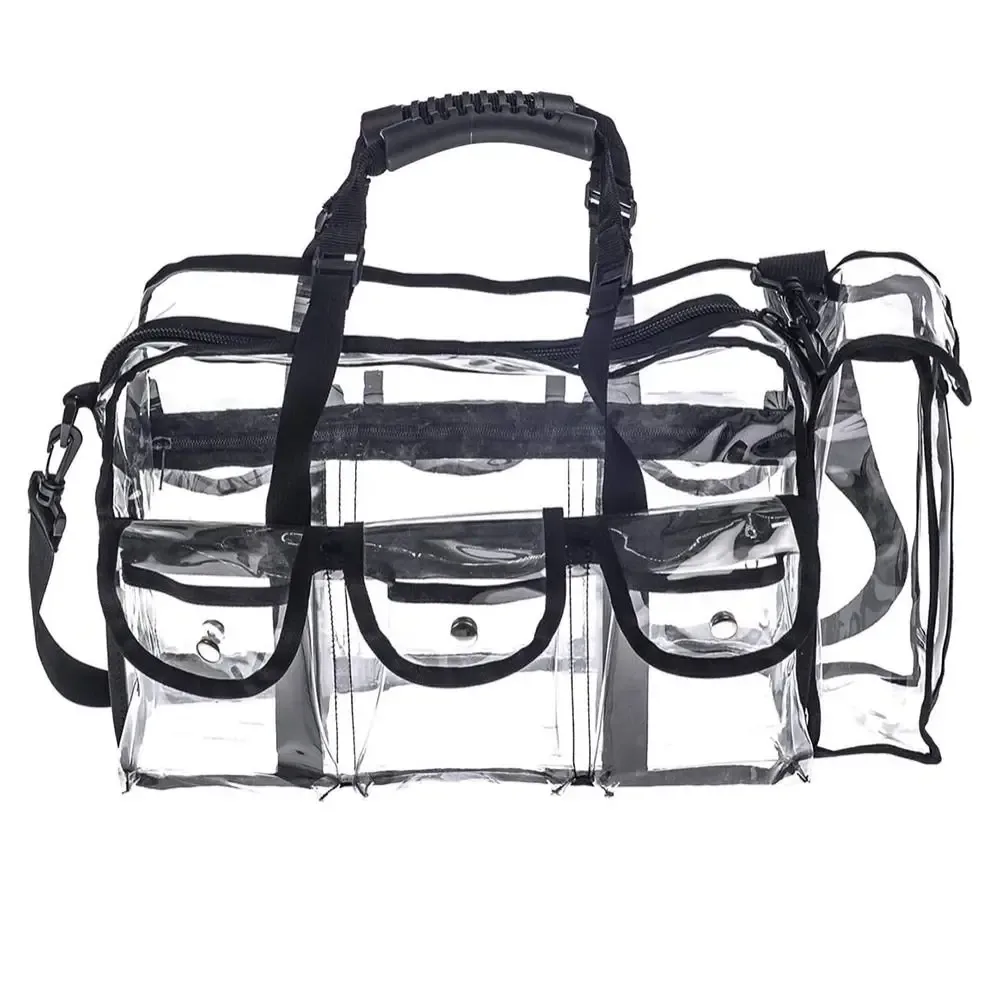 poches externes transparentes, porte-mouchoirs, sac transparent, sac à cosmétiques, sac de voyage, trousse de maquillage