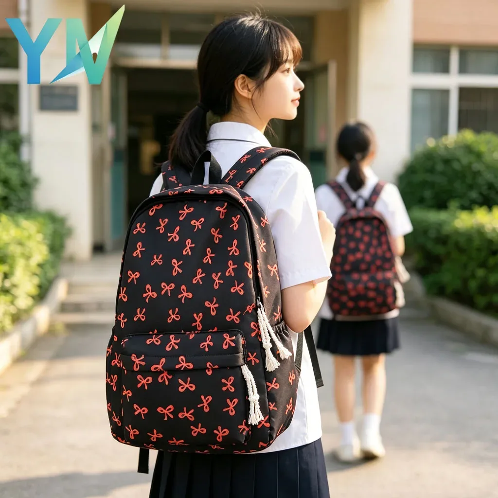 Sac à dos décoratif avec nœud pour filles et femmes, léger, décontracté, pour les voyages, les trajets quotidiens, le sport, l'école, élégant, printemps-été