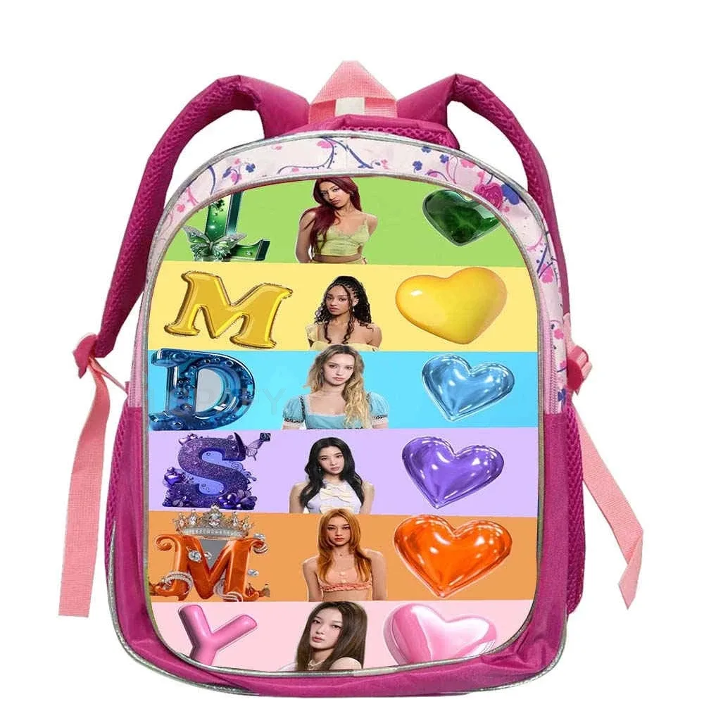 sacs à dos tendance katseye roses pour enfants, sacs d'école pour adolescentes et adolescents, sac à dos décontracté et tendance 12 pouces