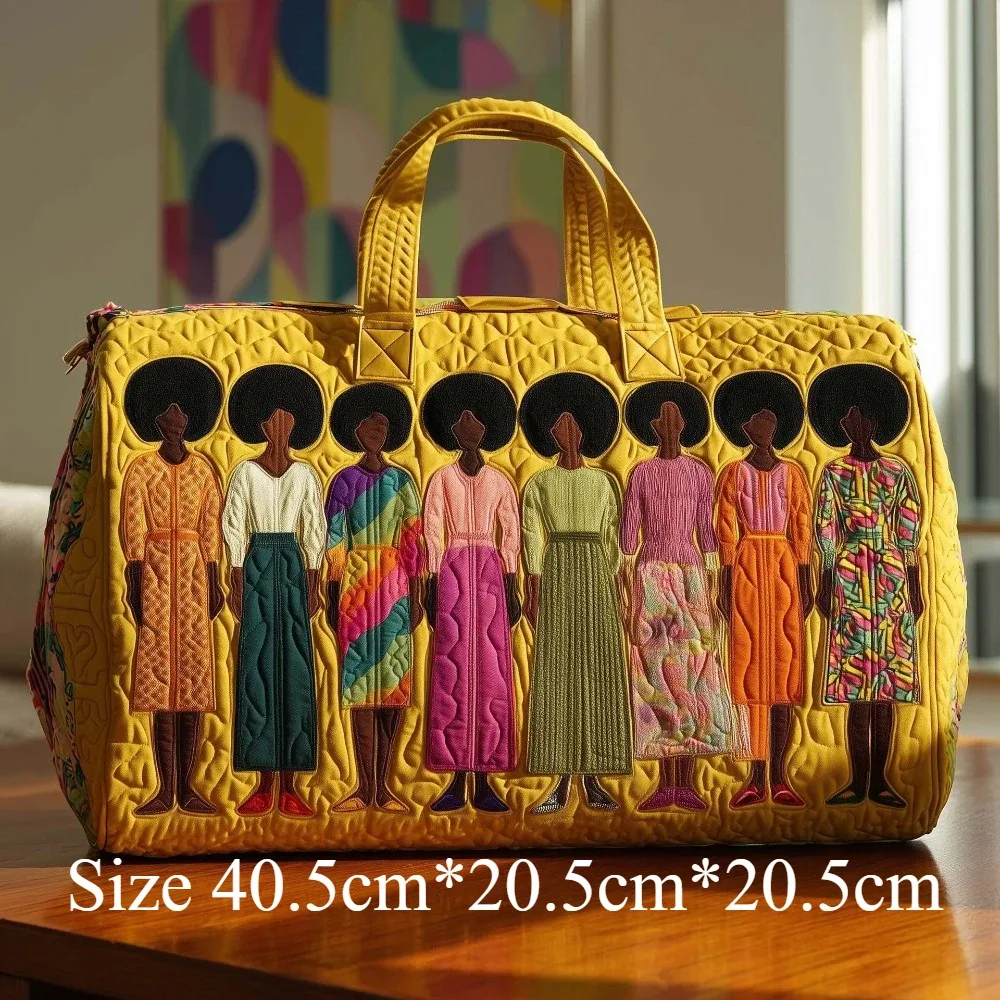 sac de voyage en toile 3d imprimé en relief, silhouette de femme rétro, pop art, élégant, floral, sac de sport, sac de week-end, sac de yoga, sac de nuit