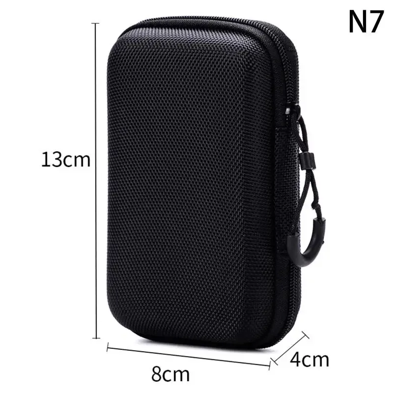 mini étui de rangement rigide en eva, organisateur portable pour petits accessoires électroniques, sac de transport pour voyage, noir