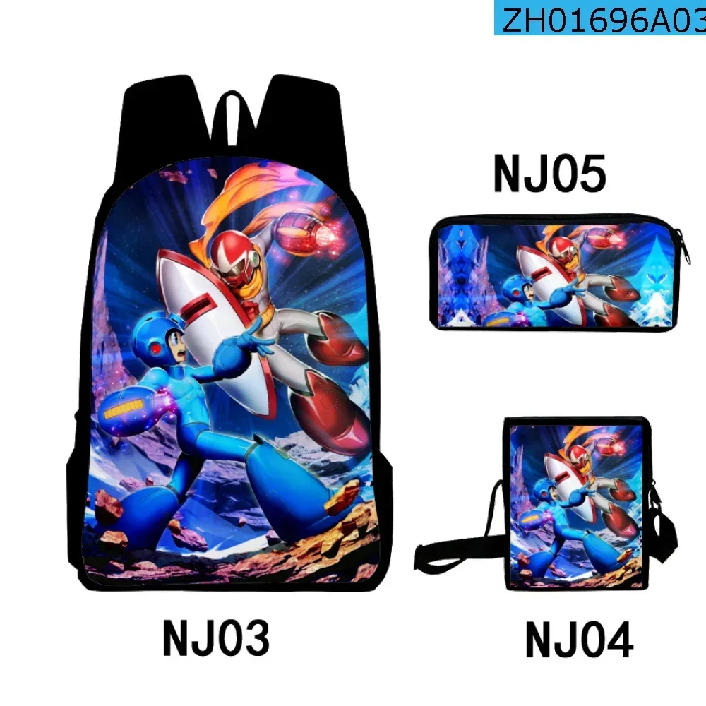 mode nouveauté cool rockman impression 3d 3 pièces/ensemble sacs d'école pour élèves sac à dos pour ordinateur portable sac à dos sac à bandoulière incliné trousse à crayons