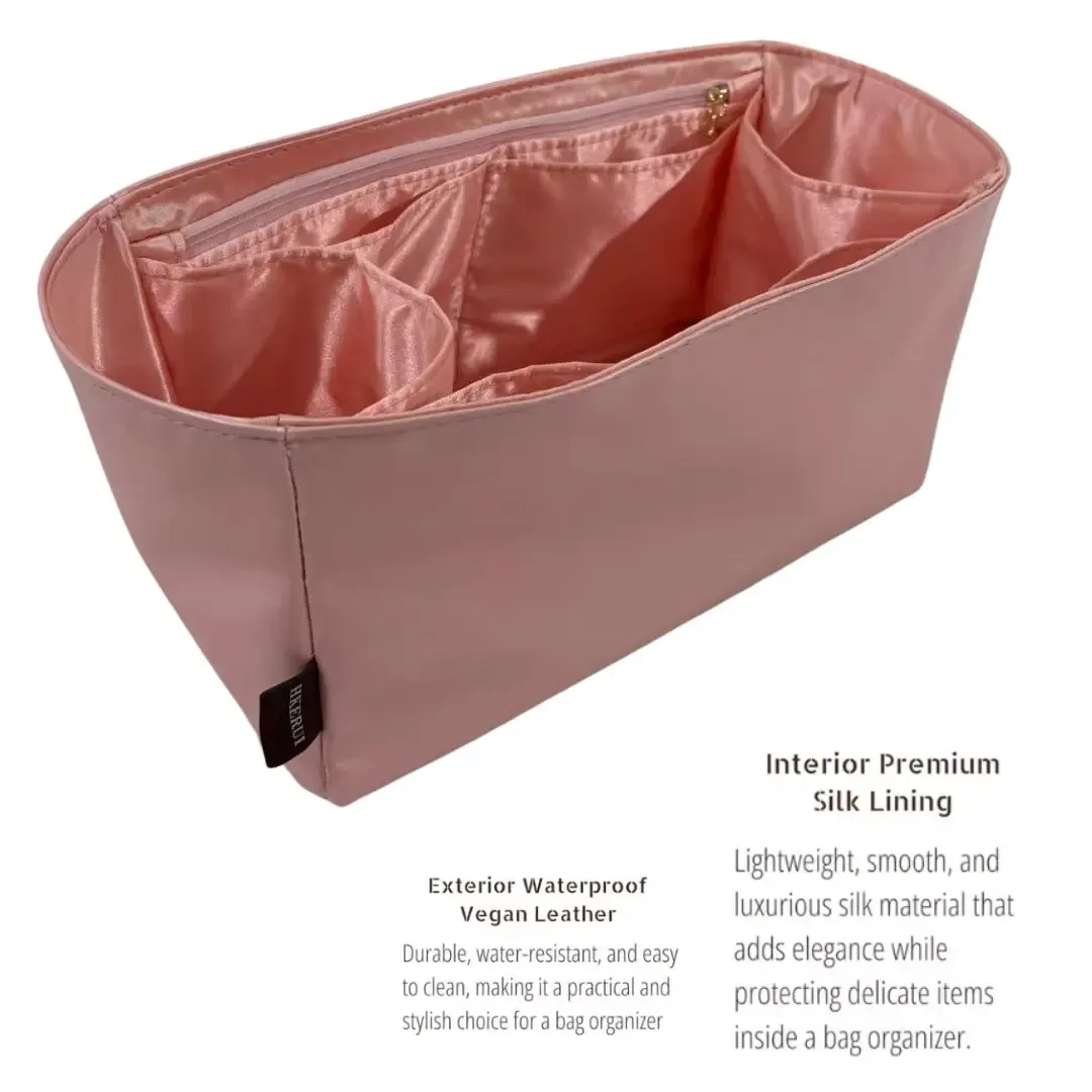 organisateur compatible avec les sacs speedy, 20, 25, 30, 35, 40, insert pour sac à main, doublure en soie, cuir vegan imperméable avec poche zippée