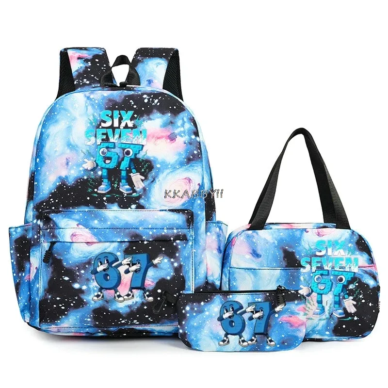 lot de 3 sacs à dos imprimés 67 six seven, style simple, légers, pour garçons et filles, sacs d'école amusants avec le numéro 67, sacs de voyage, mochilas