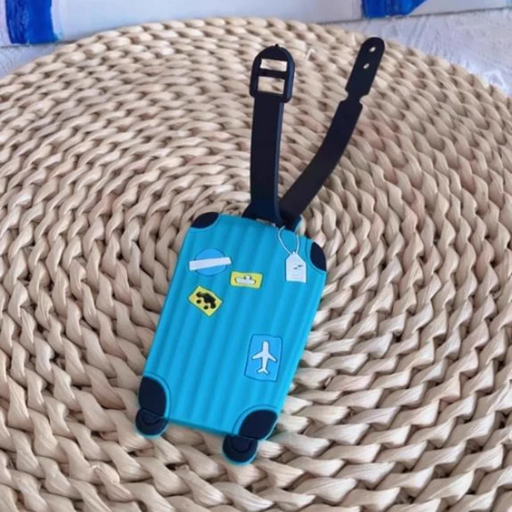 étiquettes de bagages en caoutchouc souple, étiquettes de valise, étiquettes d'identification de bagages de voyage, étiquettes anti-perte s004023, 5 pièces
