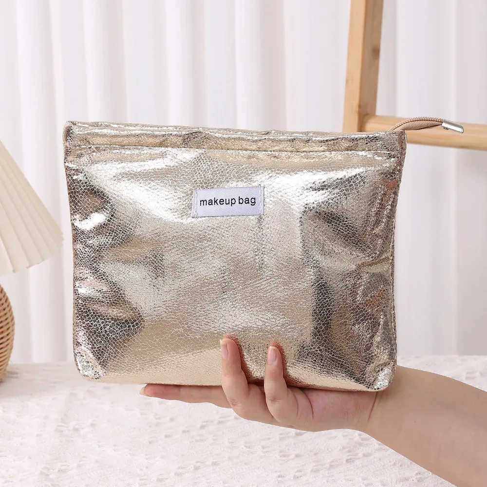 grand sac à cosmétiques à paillettes pour femmes, portable, étanche, fermeture éclair, sac de maquillage, voyage, lavage, organisateur de maquillage, trousse de beauté