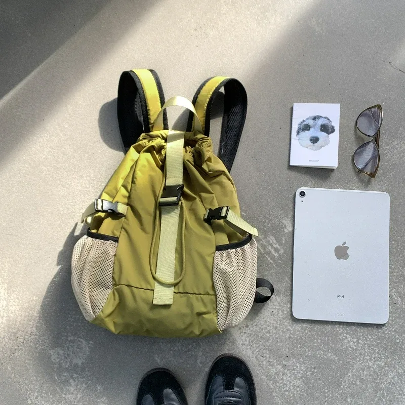 nouveau sac à dos léger à cordon de serrage, grande capacité, sac de sport décontracté, sac de voyage, sac de rangement, sac à bandoulière pour étudiants, unisexe