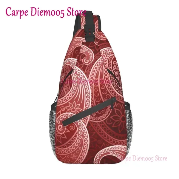 sac à bandoulière bandana paisley noir pour sac à dos à bandoulière sac de poitrine décontracté sac à dos pour randonnée marche vélo voyage cyclisme