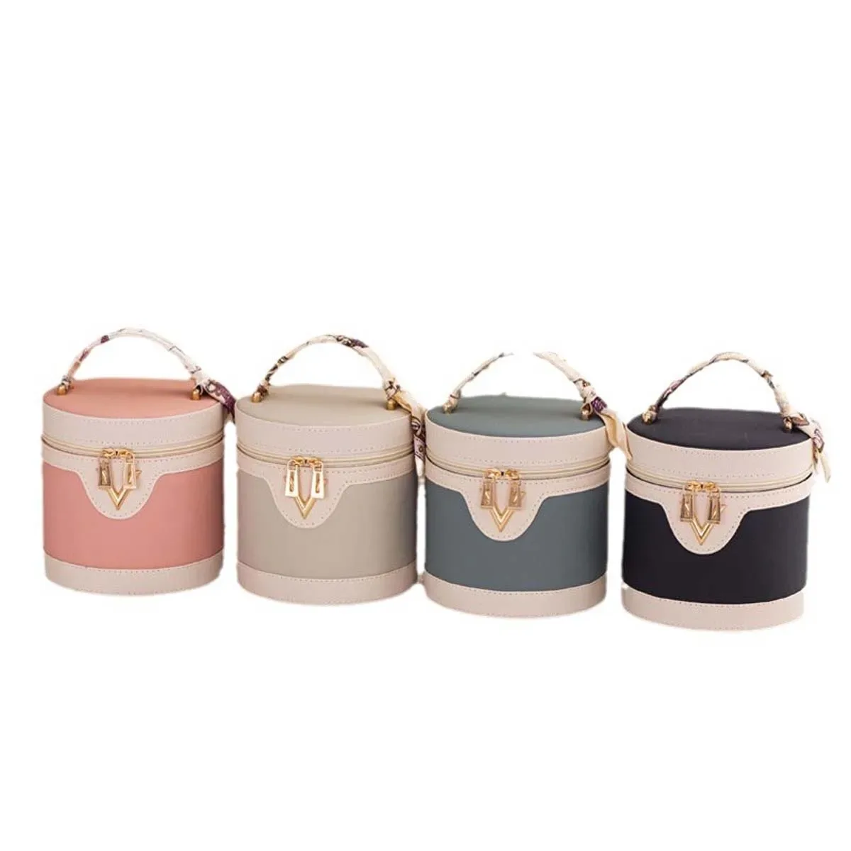sac seau à motif litchi, trousse de maquillage grande capacité avec poignée, sac de maquillage multifonctionnel, imperméable, portable, vente en gros