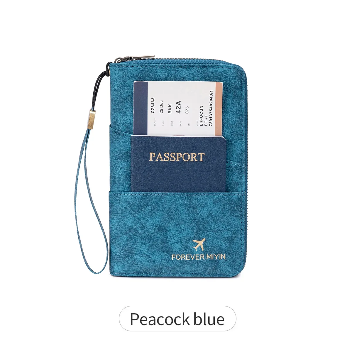 porte-passeport familial de voyage, portefeuille de rangement à fermeture éclair pour documents de grande capacité, sac à main en pu, accessoire de voyage unisexe