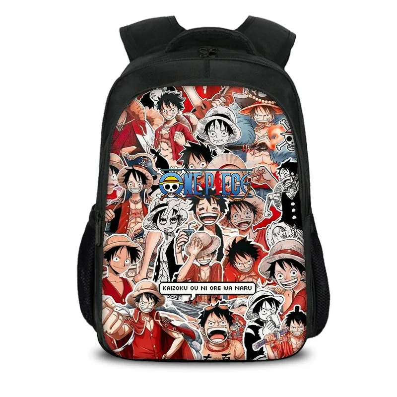 sac à dos double couche de grande capacité one piece monkey d. luffy, sacs d'école pour étudiants, sac à dos de voyage pour filles et garçons