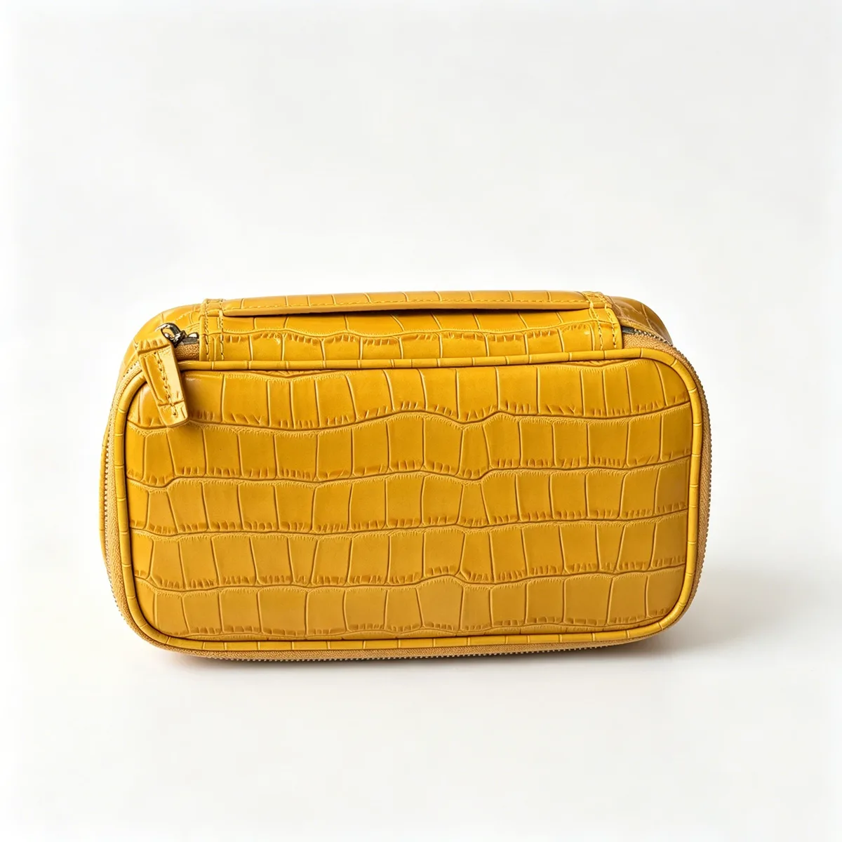 sac à cosmétiques portable en cuir de vachette véritable à motif crocodile, nouveau sac de toilette de voyage en cuir véritable, sac à maquillage pour femmes