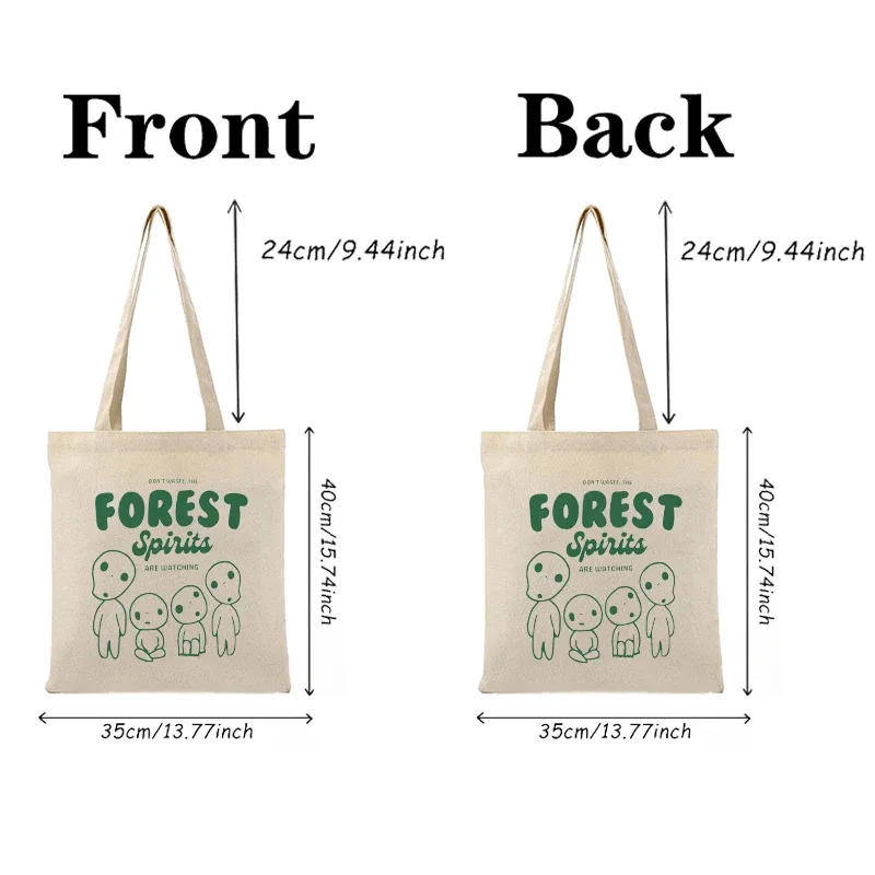sac fourre-tout kawaii forest spirits, sacs initiés en toile 03commute, cadeau pour fille azole, grande capacité, évaluation de voyage et de shopping